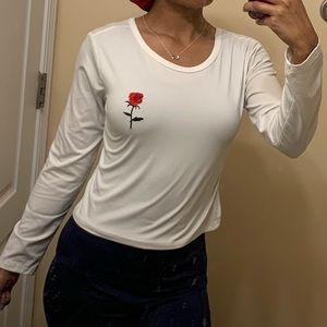 White long sleeve top